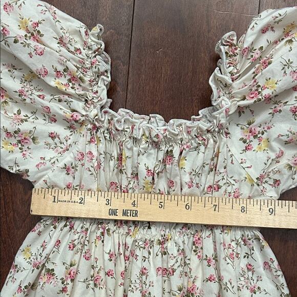 Super Cute Girl’s Cottagecore Floral Puff Sleeve Dress, Size Large (Aprx Size 4) - Picture 11 of 11